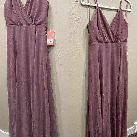 NWT Birdy Grey Kaia Chiffon Dark Mauve Dress - Size: Medium - Picture 7 of 16